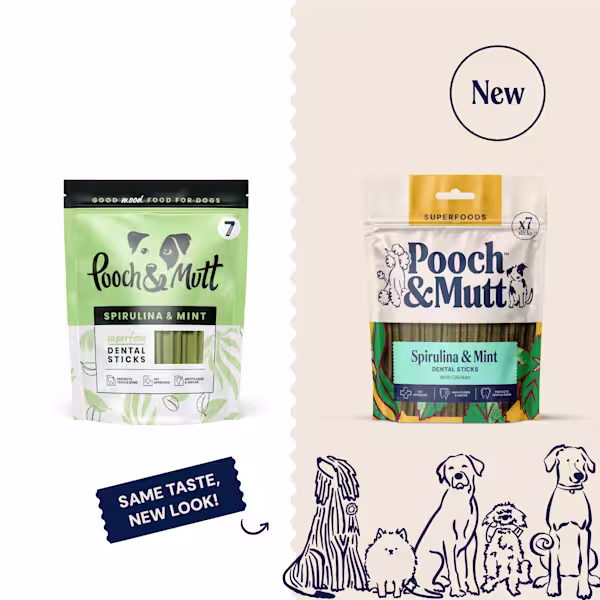 P&M NEW vs OLD DENTAL STICKS SUPERFOODS SPIRULINA & MINT