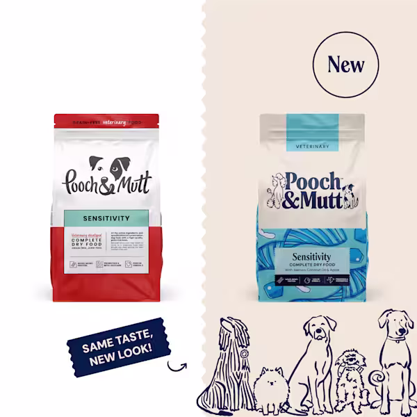 P&M NEW vs OLD DRY FOOD VETERINARY SENSITIVITY 10 kg