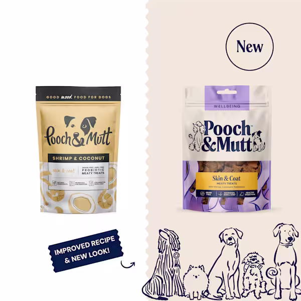P&M NEW vs OLD TREATS WELLBEING SKIN & COAT