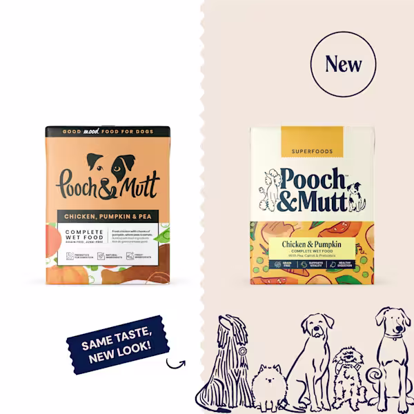 P&M NEW vs OLD WET FOOD SUPERFOODS CHICKEN & PUMPKIN